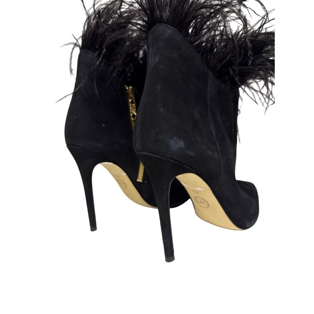Michael Kors Whitby Women's Ankle Boot Feather Trim Suede Stiletto Heel Size 10 - Picture 7 of 10